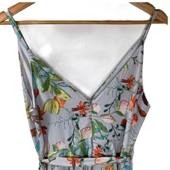 Essue Gray Floral Sleeveless Sundress Mini Flare Dress Medium - Picture 8 of 13